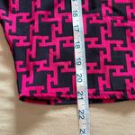 Alya Women's Geometric Dolman Short Sleeve Blouse Top Zip Back Pink Black Small Photo 7