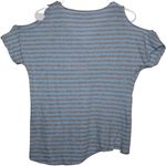 Michael Kors Women's Blue Grey Striped Casual Cut Out Short Sleeve Shirt Size S Photo 1