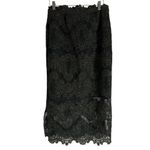 Sandro Rococo Metallic Guipure Lace Black Midi Skirt Size L Photo 10