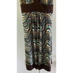 Iz Byer ‎ Women's Brown Retro multi color sleeveless above knee dress size medium Photo 2
