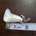 Silver Tone Mother of Pearl & Rhinestone Pendant Photo 2