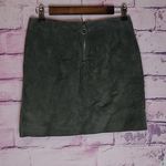 BLANK NYC  SAGE GREEN GRAY 100% SUEDE LEATHER ZIPPER BACK MINI SKIRT WOMENS 25 Photo 1