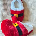 Santa Elf Slippers Christmas Red House Shoes Plush Jingle Bells Size 7 Photo 0