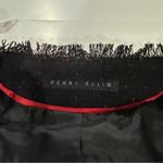 Perry Ellis Wool Blend Black & Pink Fringe Long Sleeve Blazer Size 14 Photo 7