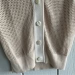 Las Sureñas Rare Mesh Open Knit Tiger Embroidered Button Vest in Beige – Size XS Tan Photo 6