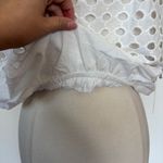 Jennifer Grace Solid White Eyelet Bubble Hem Tank Top Photo 3