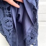 NWT V Christina Womens Dress Navy Blue Crochet Sleeveless Mini Medium Photo 10