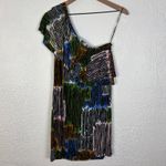 Missoni One Shoulder Abstract Print Ruffle Mini Dress Size 6 Photo 3