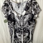 One World  Beach Monarch Butterfly Patterned Coverup- Hood- Drawstring waist- S Photo 10