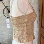 J.Crew Smocked Cropped Tank Size M Tan Photo 4