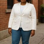 Isaac Mizrahi white eyelet lace Blazer Structured Tailored Fit. New Photo 0