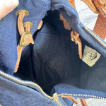 Maui HI Treehouse Designs Mauna Backpack Sling Denim Leather Young Living Zipper Blue Photo 7