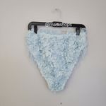 ASOS LUXE bardot sleeve 3D floral bikini in blue Photo 6