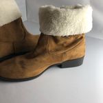Maurice's Faux fur ankle boots Fold Over Women’s size 11 Tan Side Zipper EUC Photo 5