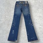 Pepe Jeans Vtg‎ Y2K Deadstock  Low Rise Flare Riveted Grommet Buckle Back Sz 29 Photo 2