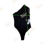 Size Small One Shoulder Star Pattern Tulle Lined Bodysuit NWT Black Photo 2