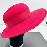 Burberrys' London Vintage Derby Fedora Hat Sz M Berry Red Wool Felt England Photo 0