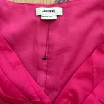 Jason Wu Pink Cropped Blouse with Ruched V-Neck and Short Sleeves Photo 3