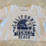 Prince Peter Collection White & Blue California Venice Beach Cropped T Photo 0