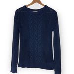 Nautica Cable Knit Long Sleeve Sweater Navy Size Medium Photo 3