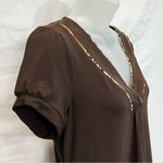 Maurice's Maurice Brown Short Sleeve Dress Top Tonic Size L Photo 6