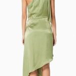Elliatt Camilla Satin Asymmetrical Midi Dress Sage Green St Patrick’s Day Photo 2