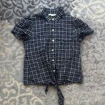 Paper Crown Anthropologie Lake District Button Down Plaid Navy Small Blue Photo 2