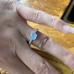 Genuine Aquamarine Sterling Silver Heart Ring Size 7 Photo 3
