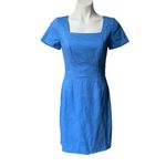 J.Crew NWT, Tailored Square Neck Sheath Dress Seacost Blue, Style BY041 Photo 4