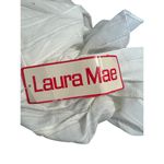 LAURA MAE Vintage White Blouse With Ascot Bow and Subtle Metalic Threads Size 12 Photo 7