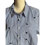 Westport  Button Down Blue & White Top Size 1X Photo 2