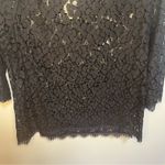 Anthropologie Weston Wear Black Sheer Lace Top 3/4 Sleeve Small Whimsigoth Photo 2