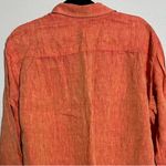 Ellen Tracy Linda Allard  100% Linen Orange Button-Up Shirt size 10 Photo 2