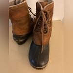 Sorel women chestnut brown suede rubber waterproof duck short boots 9 Photo 7