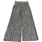 Topshop  Pleated Straight Leg High Rise Cropped Pants Silver Black Size 6 Photo 0