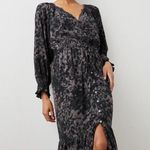 Rails  Cece Long Sleeve Midi Shirt Dress In Charcoal Tortoise Women’s Size XS Photo 0