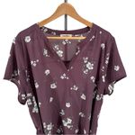 Full Moon Segura Short Sleeve Tie Waist Maternity Blouse Light Purple Floral 2X Size undefined Photo 4