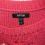 Apt. 9  Womens Sweater Plus Size 1X Hot Pink Cable Knit Tunic Barbie Barbiecore Photo 1