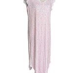 Miss Elaine Paisley Floral Lace Trim Long Knit Pink Nightgown Sleepwear Sz S Photo 6
