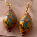 Dangle Earrings Boho Bohemian Design 1.5” Long Yellow Blue Teal Orange New NIP Photo 1