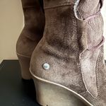 UGG  Elsey Chocolate SuedeWedge Boots Lace Photo 5