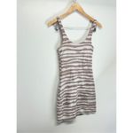 Free People  Downtown Dress Mini‎ Tan/White Sleeveless Square Neck Photo 7