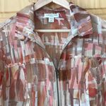 Coldwater Creek Classic Semi-Sheer Stained Glass Print Blazer Size 1X Photo 1