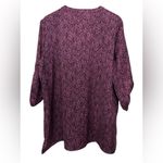 Chico's  Autumn Leaves Clarissa Blouse Size 3 Deep Berry Purple Roll Tab NWT Photo 1