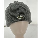Lacoste  Vtg Beanie Hat Pom Cable Knit Ribbed Grey One Size Japan​ Photo 1