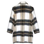 CUPCAKES & CASHMERE Women’s Cher Neutral Plaid Check Overcoat Small Tan Photo 5