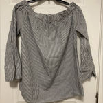 Very J  Striped Off-Shoulder 3/4 Sleeve Blouse Photo 0