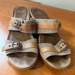 Dansko  Jessie Sand Lizard Wedge‎ Sandals Double Strap Buckle 9700032279 Size 40 Photo 3