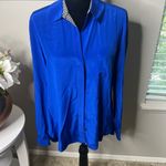 Diane Von Furstenberg Diane von Furstenburg silk royal blue blouse medium chain link‎ 8 Photo 5