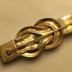 Vintage Gold Tone MMA Brass Rope Knot Brooch Photo 1